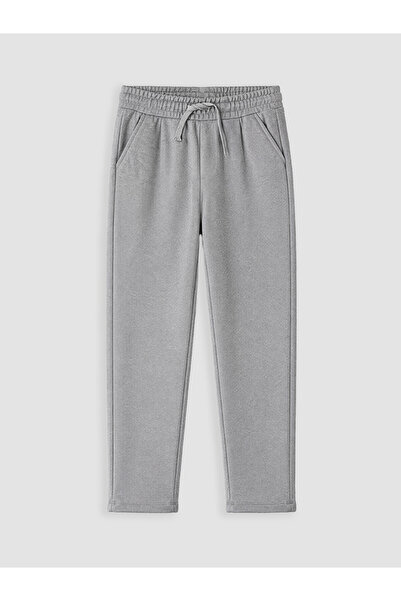 LC Waikiki Nevavm Gray Plain Standard & Regular Flat-Legged Boys' Trousers wi...