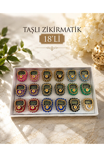 Set Sepetim Premium Taşlı 18’li Zikirmatik Seti