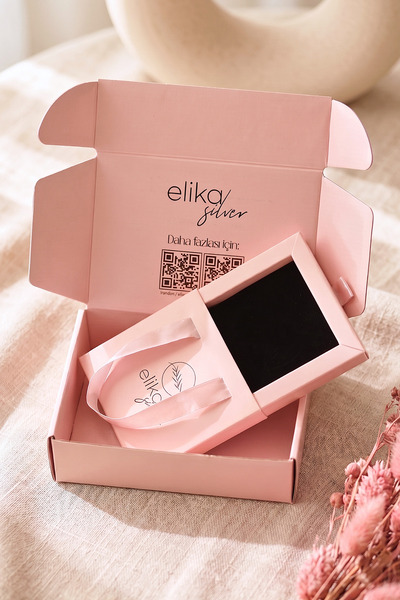 Elika Silver Pudra Premium Takı Hediye Kutusu & Çantası – Kurdele Askılı Özel...