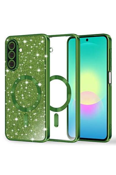 Techsuit Θήκη για Samsung Galaxy A27 5G, Πολυτελής με Γκλίτερ MagSafe, πράσινη