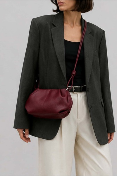 Yuka Atelier Leather Hera Minimal Form Crossbody Mini Bag