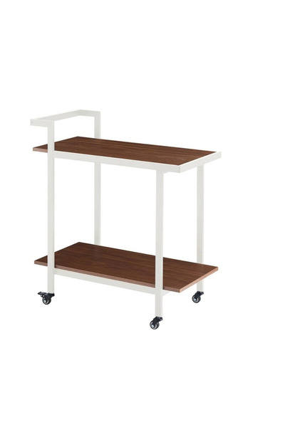 PLUS15 Dorene Wooden Serving Cart with Wheels Modern Design - Multiple Colors