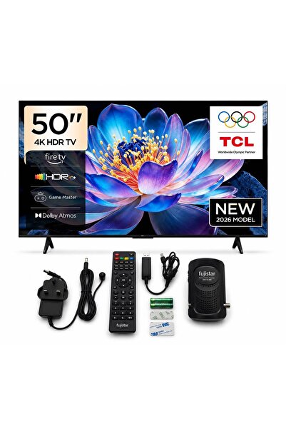 TCL شاشة ذكية 4K بوصة ⁠ 50 - ⁠ الموديل - 50V6D + جهاز استقبال فوجيكا