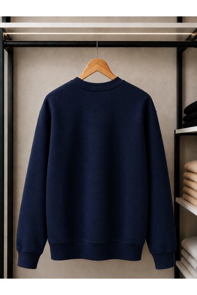 caddekombin Kadın Grateful Kalp Baskılı Yuvarlak Bisiklet Yaka Günlük Pamuklu Basic Sweatshirt