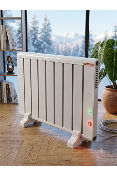 Hizmetterm Elektrikli Radyatör 600 WATT Termostatlı 60c Aluminyum (Mobil ayak...