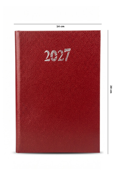 EKM Leather-Bound Eco 2027 Lined Daily Agenda 14X20 (Weekends on One Page)