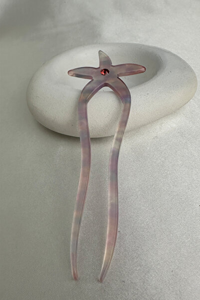 Modex Flower Figured Stone Detailed Bun Hairpin (15cm)
