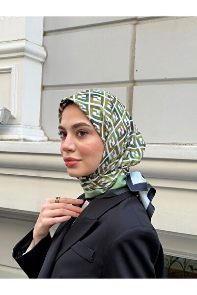 diorel Olive Çift Taraflı Twill Eşarp-Yeşil