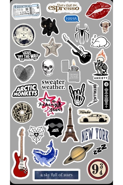Limitless Design Müzik Sticker kültür Sticker Gitar yıldız newyork
