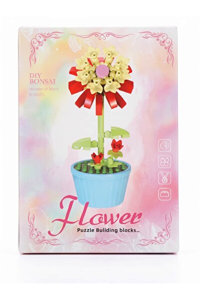 Lama Store Bricks Puzzle Botanik Çiçek Yapboz - Yapay Çiçek Buketi Mini Blok ...
