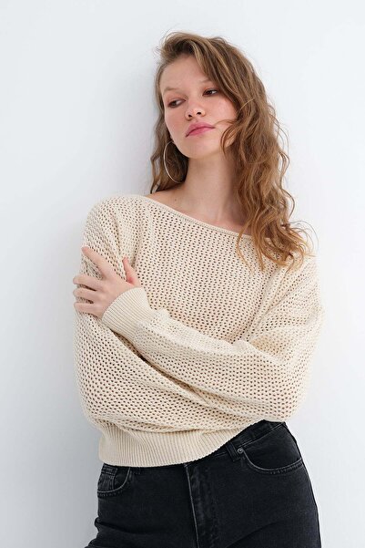 Addax Openwork Knitwear Sweater T10358