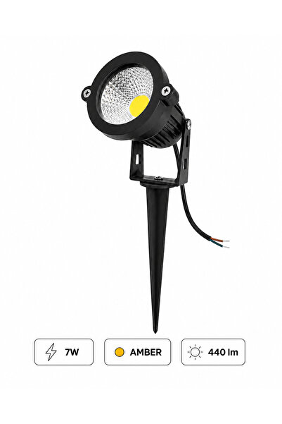 Cata 7W Amber LED Bahçe Kazığı Spot Armatür IP65 440 lm 60° Dış Mekan Aydınlatma