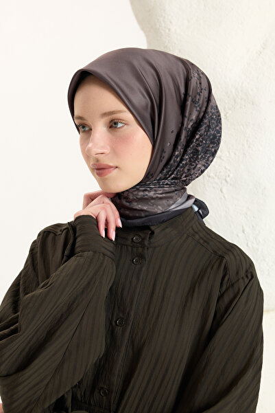 Qef Patterned Twill Scarf Leopard Brown