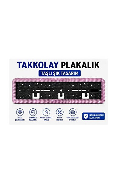 VİTEKSA PLAKALIK TAKKOLAY TAŞLI PEMBE 1 ADET PLAKALIK