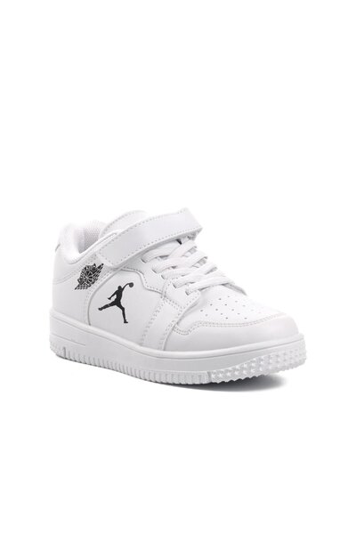 Cool White Kids Velcro Basketball Sneaker Sports Shoes