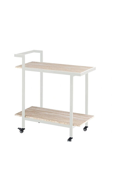PLUS15 Dorene Wooden Serving Cart with Wheels Modern Design - Multiple Colors