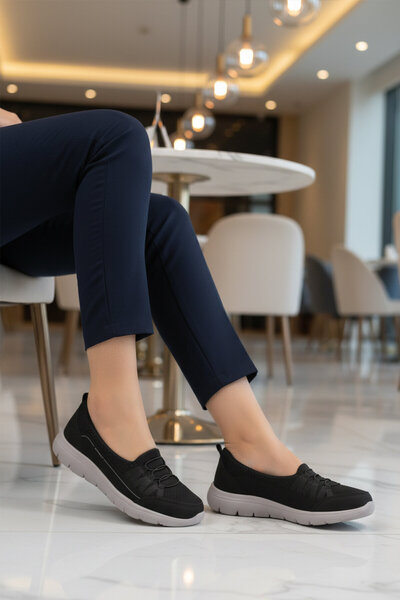 BESTOF AYAKKABI Black-Ice Mesh Lightweight Comfortable Memory Sole Women's Da...