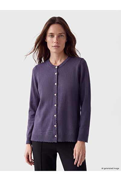 LC Waikiki Alita City Lcw Grace Purple Knitwear Plain Short Women's Cardigan ...