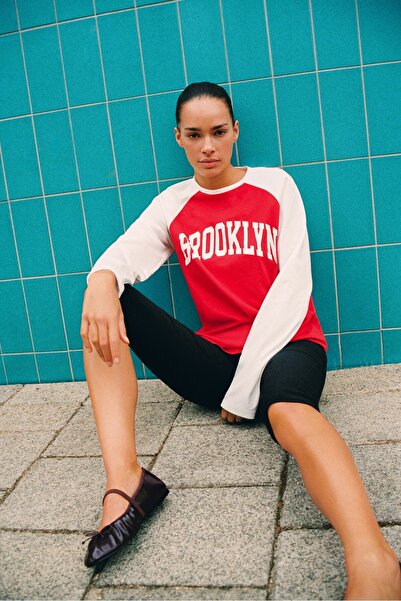 Pull & Bear Brooklyn reglan kollu tişört