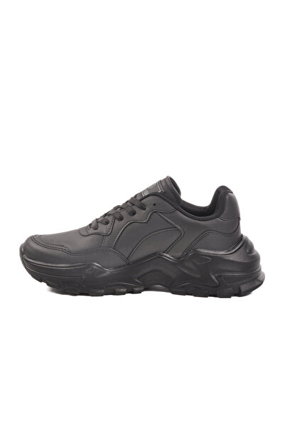 WALKWAY Black Lace-Up Thick Soled Women's Walking and Sports Shoes Sneaker 159