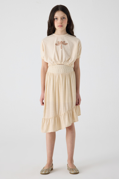 Tyess Girl Beige Skirt