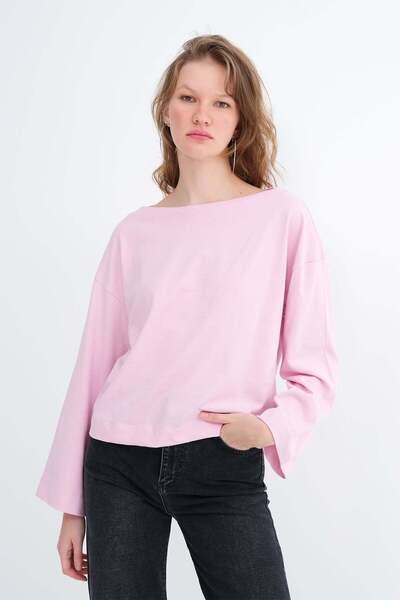 Addax Kayık Neck Long Sleeve Basic T-Shirt B06046