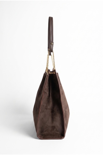 LuviShoes Draven Brown Suede Women's Shoulder Bag