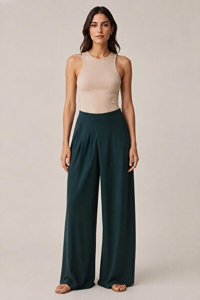 ALEXANDERGARDI Asymmetrical Waist Relaxed Fit Wide Leg Pants