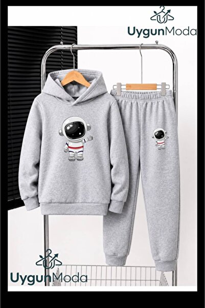 UygunModa Small Astornot Printed Hooded Thick Cotton Inside Lined Sweatpants ...