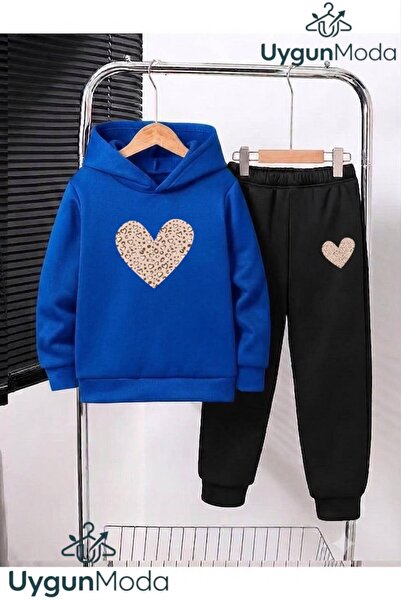 UygunModa ΧΕΙΜΕΡΙΝΟ ΣΕΤ ΦΟΡΜΑΣ ΜΕ ΣΤΑΜΠΑ ΛΕΟΠΑΡ ΚΑΡΔΙΑΣ, ΜΕ ΚΟΥΚΟΥΛΑ, ΧΟΝΤΡΟ ...