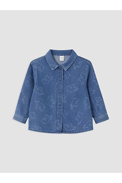 LC Waikiki Patterned Baby Boy Jean Shirt (W6)