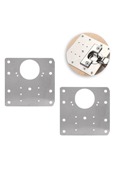 OEM 2 bucăți Plăci de reparație balamale 9x9cm Metal argintiu