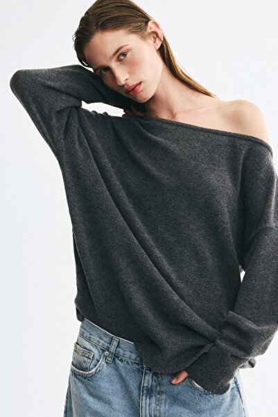 H&M Tek Omuzlu İnce Triko Kazak