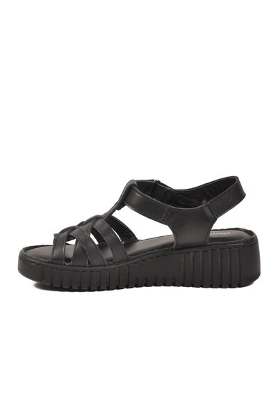 Pierre Cardin Black Genuine Leather Soft Comfortable Insole Women's Velcro Sa...