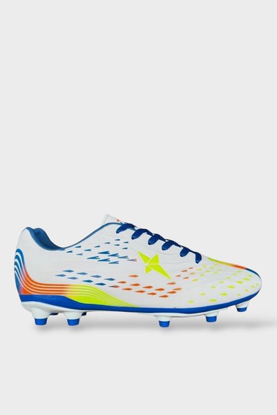 Jagulep Men's Tpu Sole Football Cleats Carpet Field Shoes White - Cobalt Blue