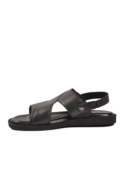 Pierre Cardin Black Genuine Leather Comfortable Soft Sole Rubber Band Men's S...