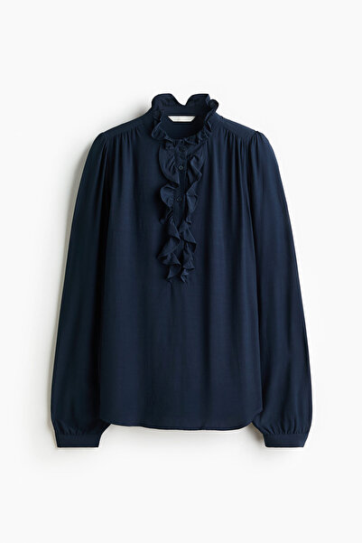 H&M Fırfırlı Krep Bluz