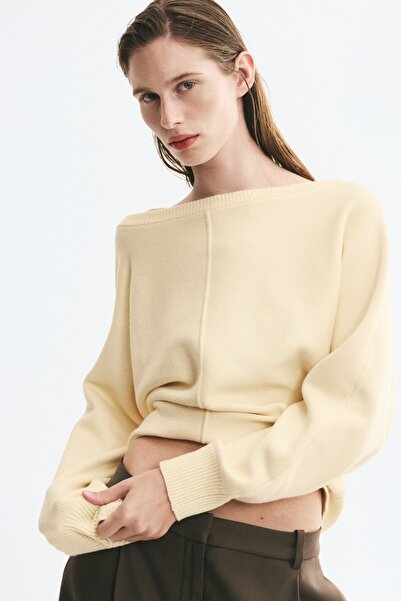 H&M Viskoz Karışımlı ve Kayık Yakalı Kazak
