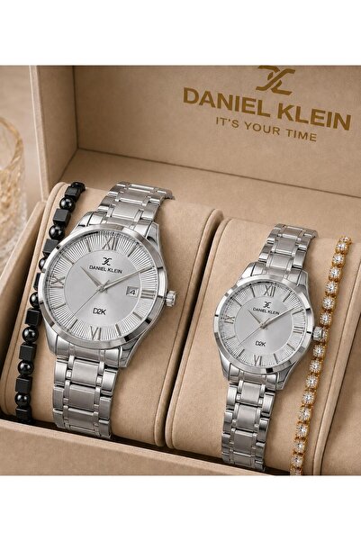 Daniel Klein Couple Lover's Watch with Bracelet Gift Steel Krdn 3 Atm Water R...