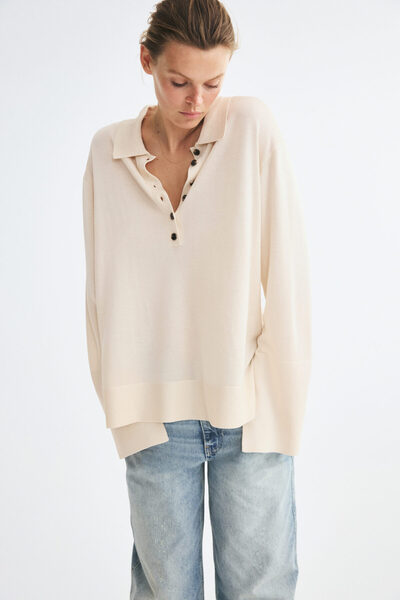 H&M İnce Triko Polo Üst