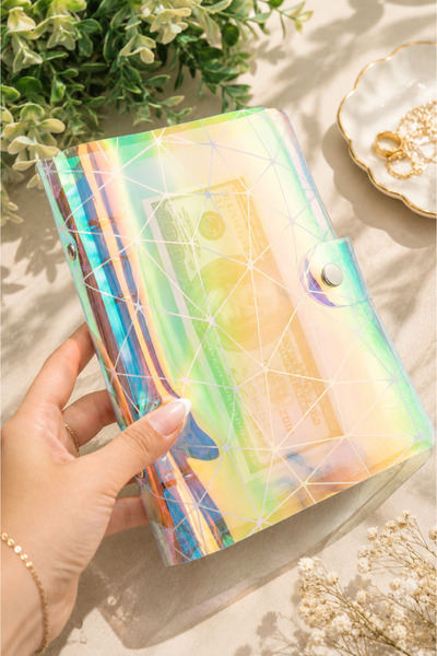 Mint Design Birikim Ajandası - Bütçe Planlayıcı Cüzdan - Kristal Hologram