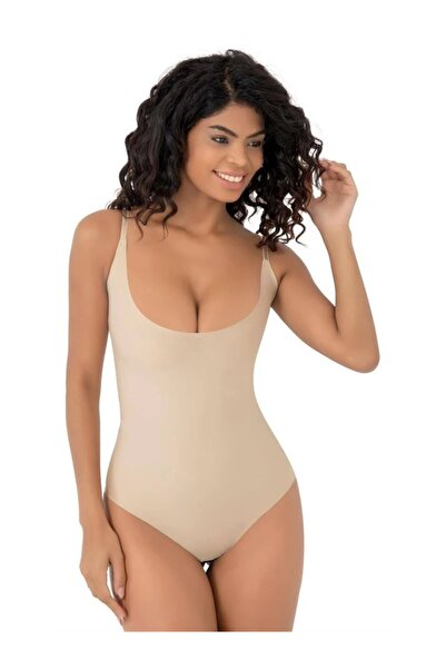 Lily Collection Kadın Ten Rengi Lazer Kesim Askılı Body Korse - Dikişsiz Mide...