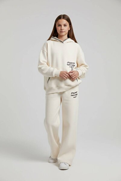 Generic Brand Girl's Hooded Embroidered Tracksuit Set, Cotton Sports Top and ...