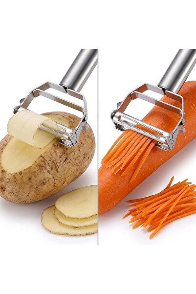 Generic Stainless Steel 2-in-1 Julienne Vegetable Peeler and Slicer Double-Si...