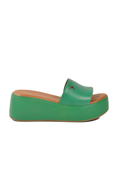 Pierre Cardin Дамски зелени меки чехли на платформа с удобна подметка PC-54640