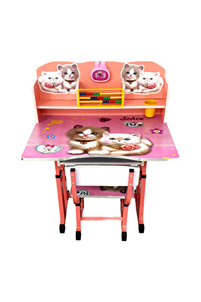 happyworld2026 Set Birou Cu Scăunel, Metalic + MDF, 69x45 cm, Reglabil pe Ină...