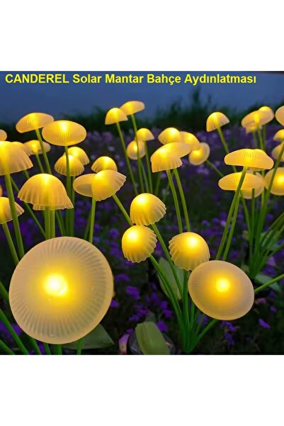 Canderel Solar Güneş Enerjili Bahçe Aydınlatma Armatür Çift Modlu LED Mantar ...
