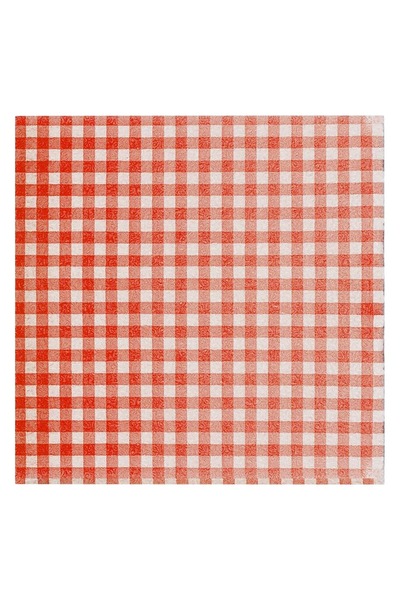 OEM Șervețele de masă în carouri roșii, 33x33cm - 40 bucăți
