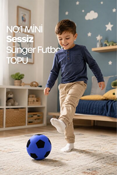Telvesse No:1 Futbol Topu Sessiz Sünger Gürültüsüz Yumuşak Evde Oynamaya Uygu...