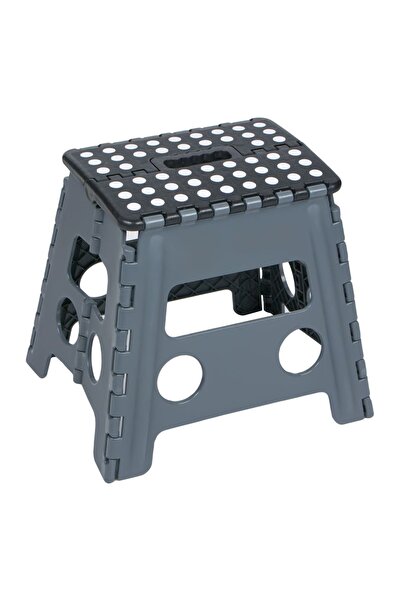 OEM Scaun pliabil din plastic gri și negru 29x22x32cm